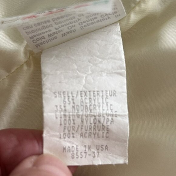 Vintage NILS Resort Collection Mouton Pile Jacket | Ivory w/Black Collar | Med - Picture 12 of 13